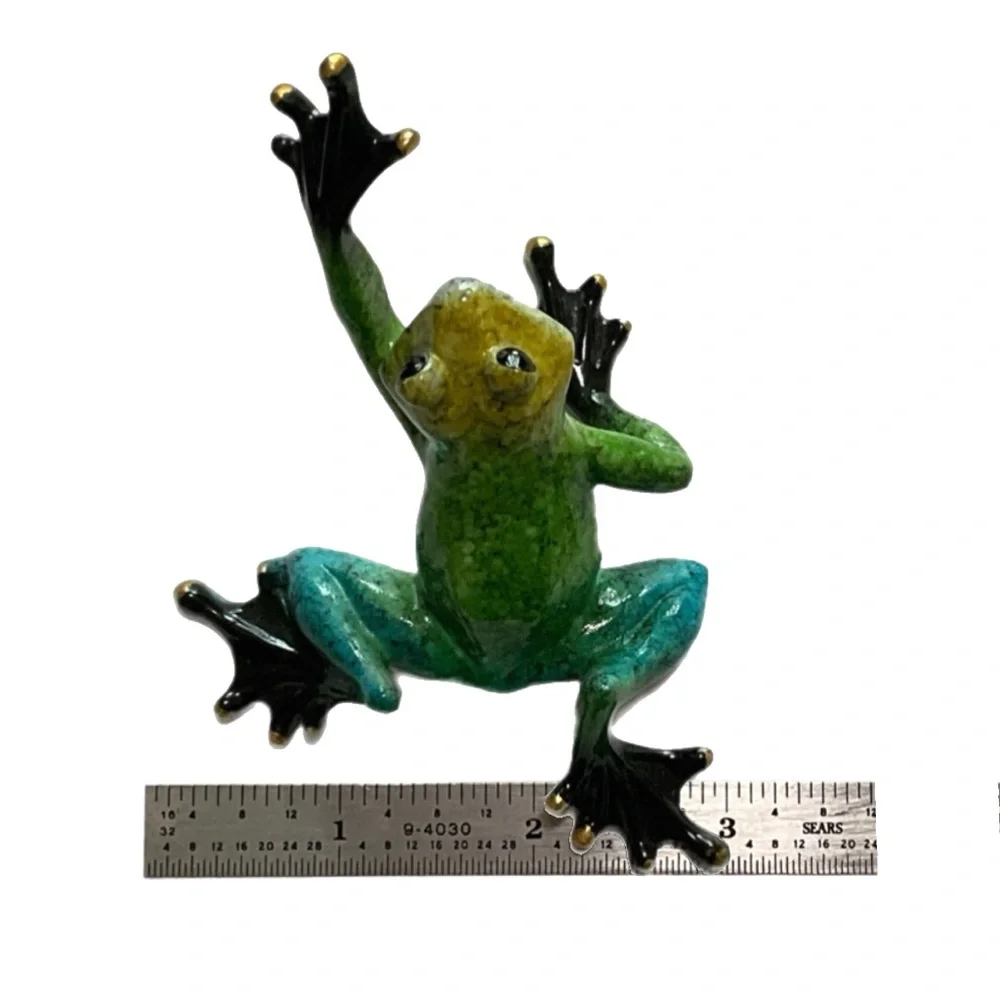 Frog - Green, Blue & Yellow with Gold Fingertips - “Froggie Went A-Courtin’”